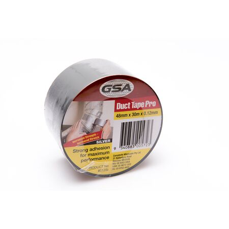 Duct Tape Pro Silver | 0.12mm Thickness | High Tack Adhesive & Durable | 30m x 48mm by CW Brands