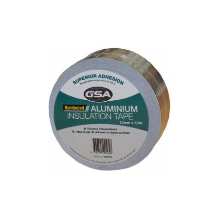 Reinforced Foil Tape 72mm | Strong Adhesion | Extreme Temperature Resistance | AS1530.3 Compliant by CW Brands