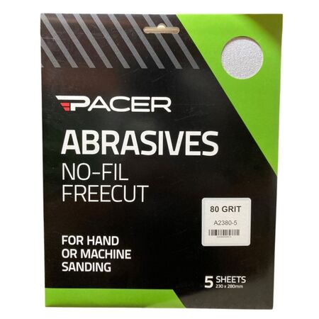 No-Fil Sandpaper Sheets 80G | Heavy-Duty Abrasive | Resists Clogging | 5 Pack by CW Brands