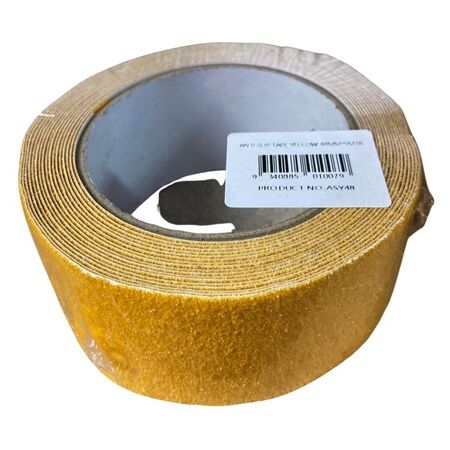 Anti Slip Tape Yellow 48mm | Textured Surface & Strong Adhesive | Durable for Heavy Foot Traffic by CW Brands