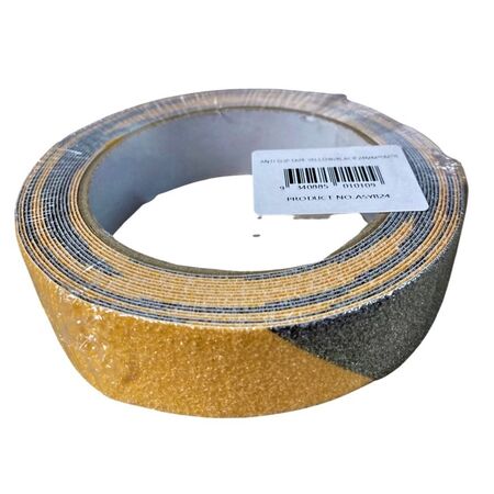 Anti Slip Tape Yellow/Black | Textured Surface | Strong Adhesive | Durable for Heavy Foot Traffic | CW Brands