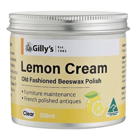 Lemon Cream Polish 200ml | Natural Beeswax & Stain Protection | Versatile for Wood & Leather by CW Brands