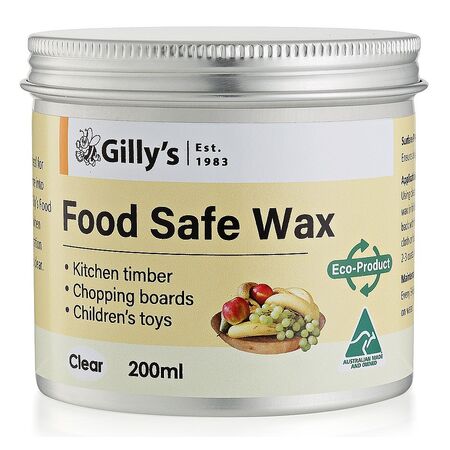 Food Safe Wood Wax 200ml | Beeswax-Based Polish | Non-Toxic & Easy Application | Clear Finish by CW Brands