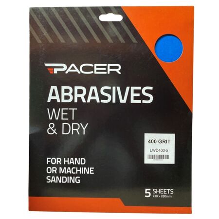 Wet and Dry Sandpaper Sheets 400 Grit | Moisture Resistant | 5 Sheets per Pack | CW Brands