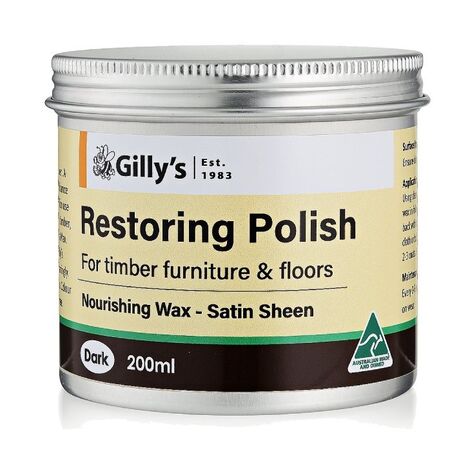 Restoring Polish for Dark Wood & Leather | 200ml | Conceals Scratches & Restores Luster | Long-Lasting Protection by CW Brands