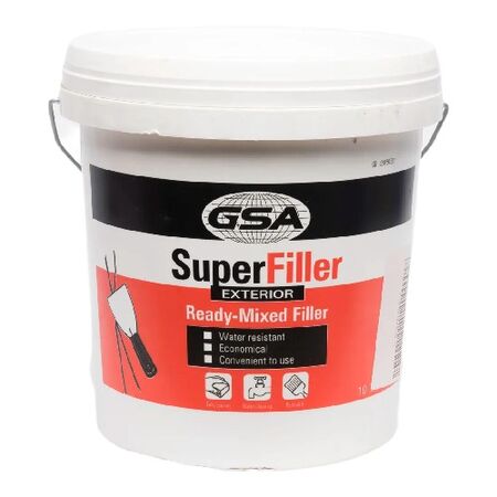 Ready-to-Use Large Patch Filler | Interior & Exterior Use | Adheres to Concrete & Timber | 10LT by CW Brands