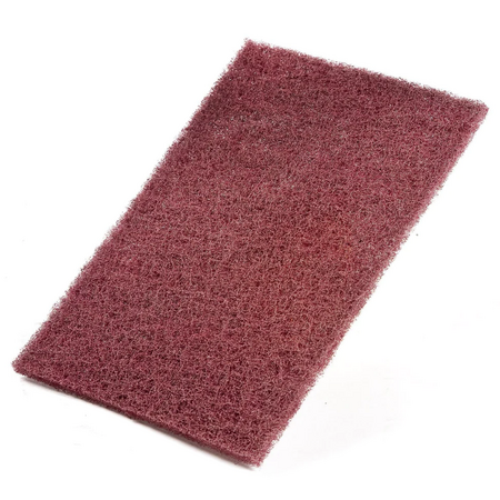Medium Scouring Pad | Woven Polyester | Rust & Paint Removal | Curved Surface Adaptability | Maroon by CW Brands