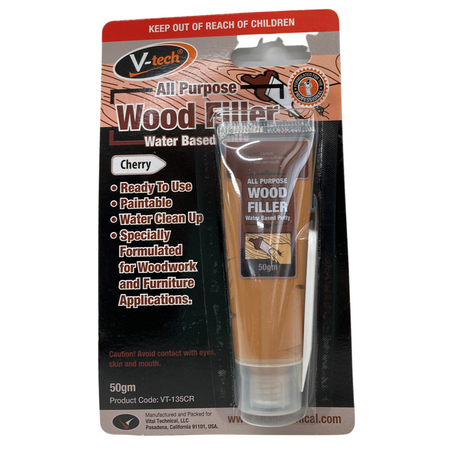 Wood Filler Cherry 50g | Ready-Mixed & Paintable | Water-Based Formula by CW Brands