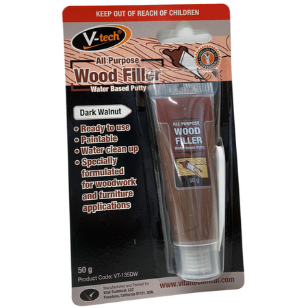 Wood Filler Dark Walnut 50g | Ready-Mixed & Paintable | Easy Clean-Up by CW Brands