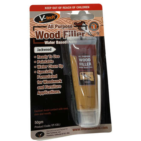 Wood Filler 50g | Ready-Mixed & Paintable | Water-Based & Easy Cleanup by CW Brands