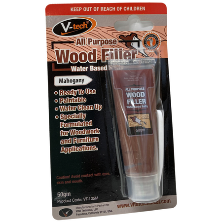 Wood Filler Mahogany 50g | Ready-Mixed & Paintable | Easy Water Cleanup by CW Brands