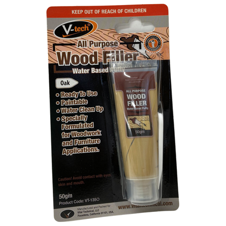 Wood Filler Oak 50g | Ready-Mixed & Paintable | Water-Based & Easy Cleanup by CW Brands