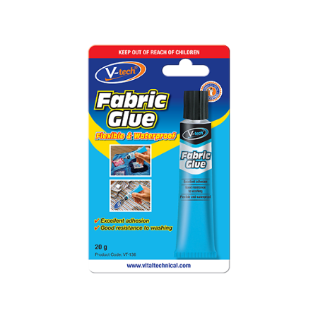 Fabric Glue 20GM | Water-Based Adhesive | Strong & Flexible Bond | Clear Finish by CW Brands