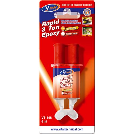 Rapid Epoxy Adhesive 3 Ton | 4 Minute Curing Time | 1:1 Mix Ratio | Clear Finish by CW Brands