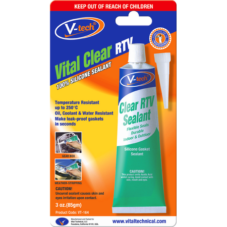 Silicone Sealant RTV 85GM | Acetic Cure | Waterproof & Temperature Resistant | Clear by CW Brands