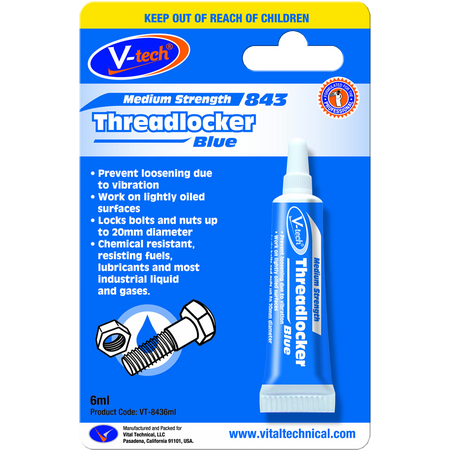 Threadlocker Blue 6ml | Medium Strength | Vibration Resistant | Chemical Resistant by CW Brands