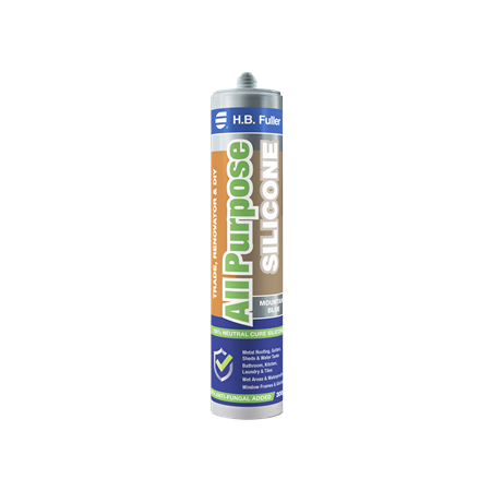 All Purpose Silicone Sealant 300g Cartridge | 100% Neutral Cure | Anti-Fungal & Flexible | Tile Grey by H.B Fuller