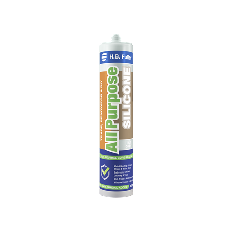 All Purpose Silicone 300g Cartridge | 100% Neutral Cure | Anti-Fungal & Flexible | Beige Stone by H.B Fuller