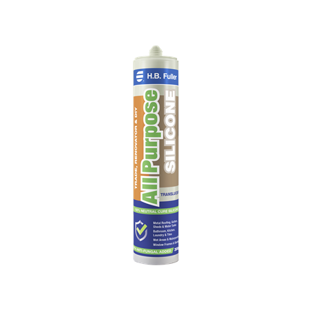 All Purpose Silicone Sealant 300g Cartridge | 100% Neutral Cure | Anti-Fungal & Flexible | Translucent by H.B Fuller