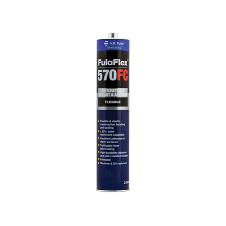 PU Fast Cure Sealant & Adhesive | One-Component | Elastic with ±25% Joint Movement | Black by H.B Fuller