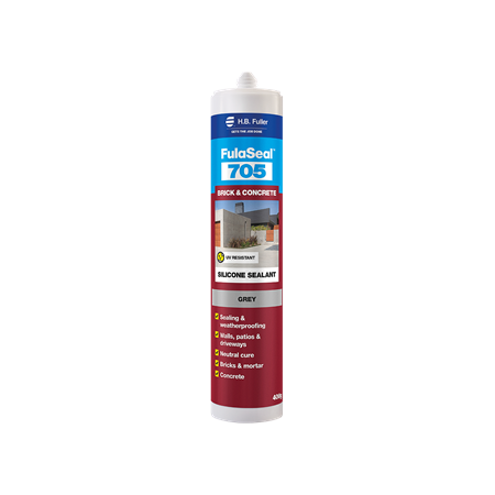 Brick & Concrete Silicone Sealant | Neutral Cure | ±25% Joint Movement | Grey | 400g by H.B Fuller