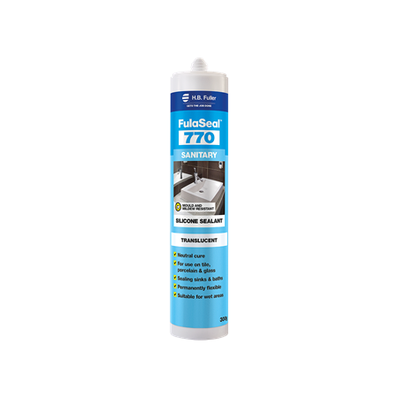 Sanitary Silicone Sealant 300g Cartridge | Mould Resistant | Neutral Cure | Flexible by H.B Fuller