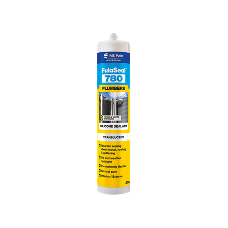 Plumbers Silicone Sealant 300g Cartridge | Translucent | Waterproof & Flexible | ±25% Joint Movement by H.B Fuller