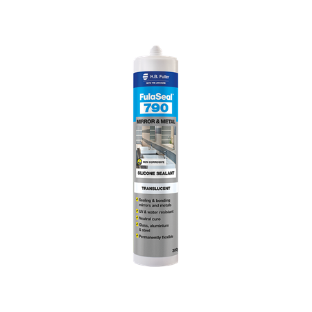 Mirror & Metal Silicone Sealant | Neutral Cure | UV Resistant | 300g Cartridge | Translucent by H.B Fuller