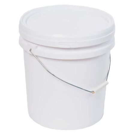 20L White Plastic Bucket with Lid | Durable Material | Versatile Use | Secure Storage by CW Brands