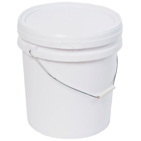 10L Plastic Bucket with Lid | Durable Plastic | Versatile Use | White by CW Brands