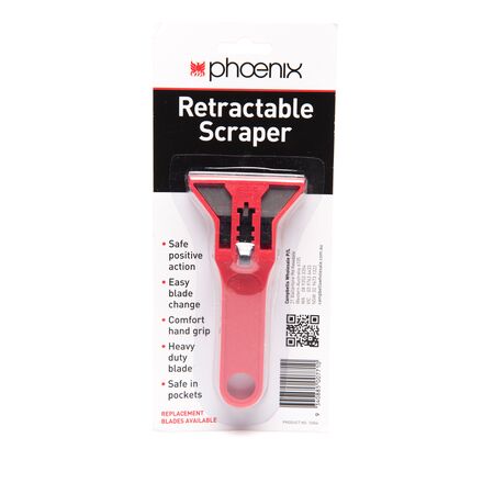 Retractable Scraper for Paint & Adhesive Removal | Safe Blade Mechanism | Easy Blade Replacement | CW Brands