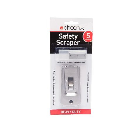 Safety Scraper Knife with Retractable Blade & 5 Replacement Blades | Ergonomic Design | CW Brands