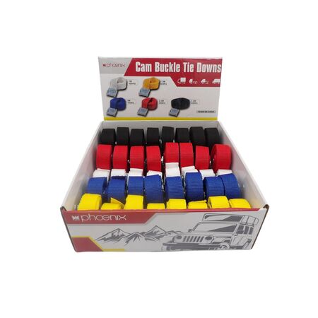 Cam Strap Tie Down Straps 40 PC | Heavy Duty Cam Buckles | High-Quality Polypropylene | Secure Load Holding by CW Brands