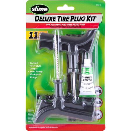 Tire Plug Kit with Pistol Grip Reamer & Plugger | 11-Piece Deluxe Set | Heavy-Duty 7-Ply Strings by CW Brands