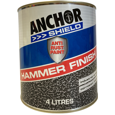 Hammer Finish Paint Charcoal 4LT | Durable Protective Coating | Uniform Hammer Pattern by CW Brands