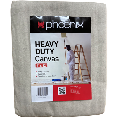 Heavy Duty Canvas Drop Cloth | 9-Ounce Material | Spill & Drip Resistant | 9' x 12' by CW Brands