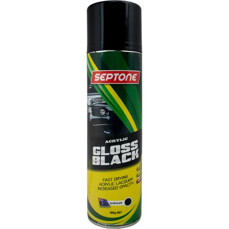 Acrylic Paint Gloss Black Aerosol 400g | Acid Etch Primer | Durable Finish | Easy Application by CW Brands