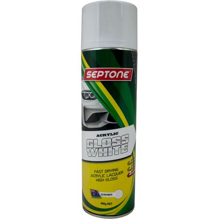 Acrylic Paint Gloss White Aerosol 400g | Fast Drying | Excellent Coverage | Durable Finish by CW Brands