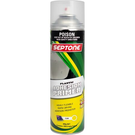 Plastic Adhesion Primer Aerosol | Clear | Rapid Drying Formula | Easy Application | 400g by CW Brands