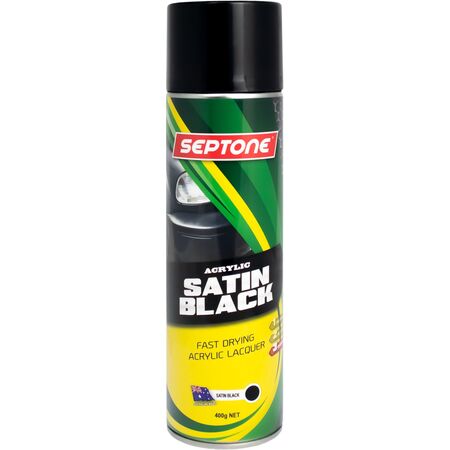 Acrylic Paint Aerosol Satin Black | Fast Drying | Excellent Coverage | Durable Finish | 400g by CW Brands