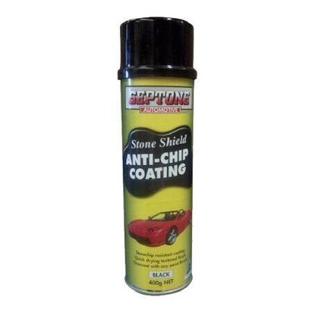 Anti Chip Coating Black Aerosol | 400g | Elasticised Formula & Durable Barrier | Top-Coatable by CW Brands