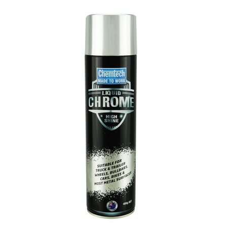 Liquid Chrome High Shine Paint Aerosol | Bright Reflective Finish | No Primer Required | 400g by CW Brands