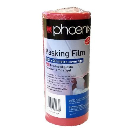 Masking Film 1800mm x 33m | Self-Static Cling & Dispenser Included | Indoor/Outdoor Use by CW Brands
