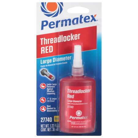 Large Diameter Threadlocker Red | High Strength | 25mm+ Bolt Size | Heat Removable by CW Brands