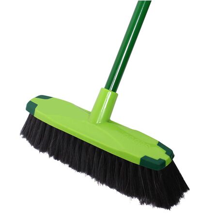 Polished Floor Broom | Fine Synthetic & Natural Fibres | Rubber Bumpers | 300mm Head by CW Brands