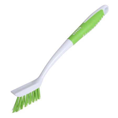 Grout Brush with Stiff Bristles & Ergonomic Handle | Precision Cleaning | Integrated Scraper by CW Brands