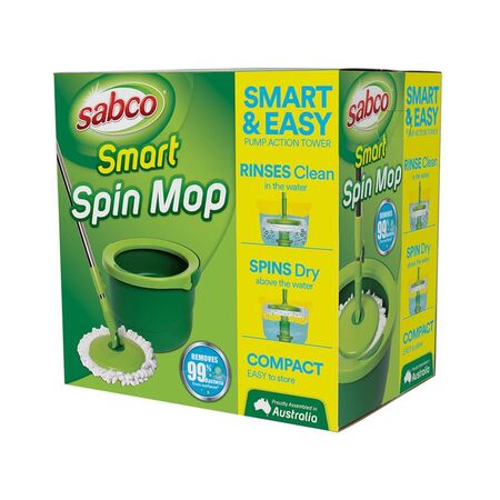 Smart Spin Mop with Efficient Water Wringing | Compact Design & 2 Level Tower | CW Brands