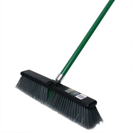 High Power Outdoor Broom 45cm | Plastic Reversible Head | Flagged PET Bristles | Strong Metal Ferrule by CW Brands