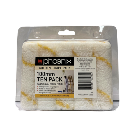 Mini Fabric Roller Covers 100mm | 10 Pack | High-Quality & Durable by CW Brands