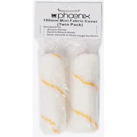 Mini Fabric Roller Cover 100mm | High-Quality Material | 2-Pack | Gold Stripe by CW Brands